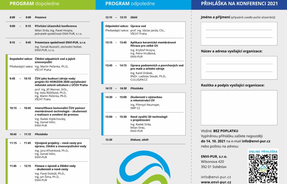 24th Annual Conference “New Trends in the Wastewater and Water Industry” | Kubíček VHS